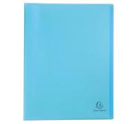 Exacompta - Réf. 88472E - Carton de 10 Protège-documents Chromaline Pastel - 40 pochettes cristal lisse - 80 vues - pour A4 - dim 24 x 32 cm - couverture en polypro recyclé translucide bleu pastel