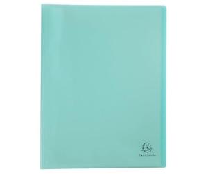 Exacompta - Réf. 88473E - Carton de 10 Protège-documents Chromaline Pastel - 40 pochettes cristal lisse - 80 vues - pour A4 - dim 24 x 32 cm - couverture en polypro recyclé translucide vert pastel