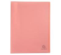 Exacompta - Réf. 88477E - Carton de 10 Protège-documents Chromaline Pastel - 40 pochettes cristal lisse - 80 vues - pour A4 - dim 24 x 32 cm - couverture en polypro recyclé translucide corail