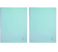 Exacompta - Réf. 88560E - 1 Protège-documents Aquarel - 50 pochettes cristal lisse - 100 vues - pour A4 - dim 24 x 32 cm - couverture en polypro semi-rigide - 5 couleurs pastels aléatoires (Lot de 2)
