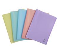 Exacompta - Réf. 88570E - 1 Protège-documents Chromaline Pastel - 50 pochettes cristal lisse - 100 vues - pour A4 - dim 24 x 32 cm - couverture en polypro recyclé translucide - 5 couleurs aléatoires