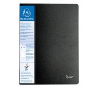 Exacompta - Réf. 88601E - 1 Protège-documents avec porte étiquette 3 faces Up Line - 60 pochettes - 120 vues - pour A4 - dimensions 24 x 32 cm - couverture en polypro rigide opaque - couleur noir