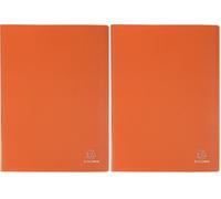 Exacompta - Réf. 8864E - 1 Protège-documents OPAK - 60 pochettes cristal lisse - 120 vues - pour format A4 - dimensions 24 x 32 cm - couverture en polypro semi-rigide - couleur orange (Lot de 2)