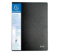 Exacompta - Réf. 88801E - Carton de 8 Protège-documents avec porte étiquette 3 faces Up Line - 80 pochettes - 160 vues - pour A4 - dimensions 24 x 32 cm - couverture en polypro rigide opaque - noir