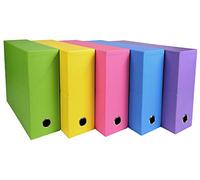 Exacompta - Réf. 89329E - 1 Boîte transfert Salsa en papier texturé - Dos 90 mm - Avec un oeillet en métal - Pour format A4 - Dimensions 25,5 x 34 x 9 cm - Couleurs aléatoires - Livrée montée