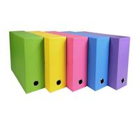 Exacompta Boîte de classement Salsa en papier cartonné - Dos 9 cm - Assorties - Lot de 5