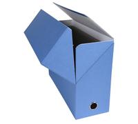 Exacompta - Réf. 89422E - Carton de 5 boîtes transfert en papier toilé - Dos 120 mm - Avec un œillet en métal - Pour format A4 - Dimensions 25,5 x 34 x 12 cm - Couleur bleu clair - Livrées montées