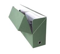 Exacompta - Réf. 89423E - Carton de 5 boîtes transfert en papier toilé - Dos 120 mm - Avec un œillet en métal - Pour format A4 - Dimensions 25,5 x 34 x 12 cm - Couleur vert - Livrées montées