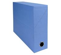 Exacompta - Réf. 89522E - 5 boîtes transfert en papier toilé - Dos 90 mm - Avec un œillet en métal - Pour format A4 - Dimensions 25,5 x 34 x 9 cm - bleu clair - livrées montées