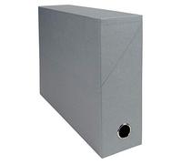 Exacompta - Réf. 89526E - 1 Boîte transfert en papier toilé - Dos 90 mm - Avec un œillet en métal - Pour format A4 - Dimensions 25,5 x 34 x 9 cm - Couleur gris - Livrée montée