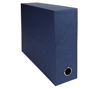 Exacompta - Réf. 89527E - 1 Boîte transfert en papier toilé - Dos 90 mm - Avec un œillet en métal - Pour format A4 - Dimensions 25,5 x 34 x 9 cm - Couleur bleu foncé - Livrée montée