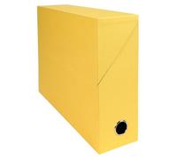 Exacompta - Réf. 89529E - 5 boîtes transfert en papier toilé - Dos 90 mm - Avec un œillet en métal - Pour format A4 - Dimensions 25,5 x 34 x 9 cm - jaune - livrées montées