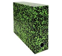 Exacompta - Réf. 89723E - 1 Boîte transfert Annonay en papier imprimé vernis - Dos 90 mm - Avec un un œillet en métal - Pour format A4 - Dimensions 25,5 x 34 x 9 cm - Couleur vert - Livrée montée