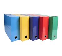 Exacompta - Réf. 89920E - Lot de 5 boîtes de transfert - archive - Dos 90mm IDERAMA - Dimensions extérieures : 25,5 x 34 x 9 cm - Pour format à classer A4 - 5 couleurs assorties