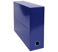 Exacompta - Réf. 89922E - 1 Boîte transfert Iderama en papier teinté dans la masse - Dos 90 mm - Œillet en métal - Pour format A4 - Dimensions 25,5 x 34 x 9 cm - Couleur bleu foncé - Livrée montée