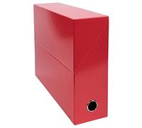 Exacompta - Réf. 89925E - 1 Boîte transfert Iderama en papier teinté dans la masse - Dos 90 mm - Œillet en métal - Pour format A4 - Dimensions 25,5 x 34 x 9 cm - Couleur rouge - Livrée montée