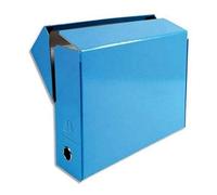 Exacompta - Réf. 89927E - Lot de 5 boîtes transfert Iderama en papier teinté dans la masse - Dos 90 mm - Œillet en métal - Pour format A4 - Dim 25,5 x 34 x 9 cm - Couleur bleu clair - Livrées montées