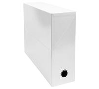 Exacompta - Réf. 89931E - Lot de 5 boîtes transfert Iderama en papier teinté dans la masse - Dos 90 mm - Œillet en métal - Pour format A4 - Dim 25,5 x 34 x 9 cm - Couleur blanc - Livrées montées