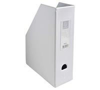 Exacompta - Réf. 90166E - 1 Porte-revues en carton extra rigide recouvert de plastique livré à plat - Dos de 10 cm - Dimensions 25 x 31 cm - Pour format A4 - Coloris blanc