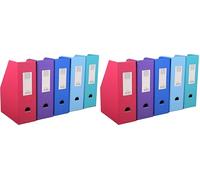 Exacompta - Réf. 90180E - 1 Porte-revues en carton extra rigide recouvert de plastique livré à plat - Dos de 10 cm - Dimensions 25 x 31 cm - Pour format A4 - couleurs aléatoires (Lot de 2)