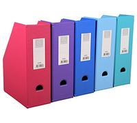 Exacompta - Réf. 90180E - 1 Porte-revues en carton extra rigide recouvert de plastique livré à plat - Dos de 10 cm - Dimensions 25 x 31 cm - Pour format A4 - couleurs aléatoires