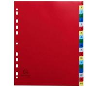 Exacompta - Réf. 90E - Carton de 20 Intercalaires en polypropylène avec 20 onglets imprimés alphabétiques de A à Z en couleur - Page d'indexation imrpimable - Format à classer A4 maxi - 24,5 x 29,7cm