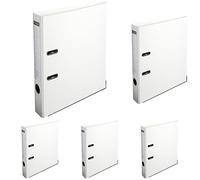 Exacompta - Réf. 915402B - 1 Classeur à levier A4 - Dos de 50 mm - Mécanique 50 mm - Dimensions extérieures : 32 x 29 x 5 cm - Format à classer A4 - Coloris : Blanc (Lot de 5)
