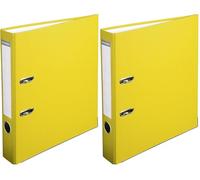 Exacompta - Réf. 915404B - 1 Classeur à levier A4 - Dos de 50 mm - Mécanique 50 mm - Dimensions extérieures : 32 x 29 x 5 cm - Format à classer A4 - Coloris : Jaune (Lot de 2)