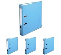 Exacompta - Réf. 915412B - 1 Classeur à levier A4 - Dos de 50 mm - Mécanique 50 mm - Dimensions extérieures : 32 x 29 x 5 cm - Format à classer A4 - Coloris : Bleu clair (Lot de 4)