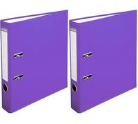 Exacompta - Réf. 915417B - 1 Classeur à levier A4 - Dos de 50 mm - Mécanique 50 mm - Dimensions extérieures : 32 x 29 x 5 cm - Format à classer A4 - Couleur Violine (Lot de 2)