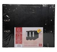 Exacompta - Réf. 918401SE - Carton de 4 lots de 3 classeurs à levier - Dos 80mm - Format à classer A4 - Extérieur en polypropylène / intérieur en papier - Noir
