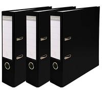 Exacompta - Réf. 918401SE - Lot de 3 classeurs à levier - dos de 80mm - format à classer A4 - extérieur en polypropylène / intérieur en papier - noir