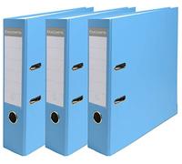 Exacompta - Réf. 918412SE - Lot de 3 classeurs à levier - dos de 80mm - format à classer A4 - extérieur en polypropylène / intérieur en papier - bleu clair