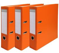 Exacompta - Réf. 918414SE - Lot de 3 classeurs à levier - dos de 80mm - format à classer A4 - extérieur en polypropylène / intérieur en papier - orange