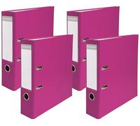 Exacompta - Réf. 918415B - 1 Classeur à levier A4 - Dos 80 mm - Mécanique 80 mm - Dimensions extérieures : 32 x 29 x 8 cm - Format à classer A4 - Coloris : Framboise (Lot de 4)