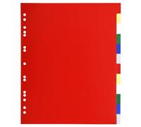 Exacompta - Réf. 93H - Carton de 50 intercalaires en polypropylène souple avec 12 onglets neutres - Indéchirables - Format à classer A4 maxi - Dimensions 24,5 x 29,7 cm - Couleurs assorties
