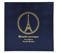 Exacompta - Réf. 96114E - 1 classeur de collection pour 100 médailles touristiques ou jetons souvenirs + 5 feuillets plastiques 20 cases + 5 intercalaires - Format 24,5x25cm - coloris bleu marine