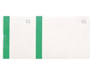 Exacompta - Réf. 96305E -Carton de 50 blocs vendeurs 100 feuillets numérotés de 1 à 100-2 coupons 1 détachable - Pour kermesse, loterie, tombola - Format 6,6 x 13,5 cm - bande couleur - Vert