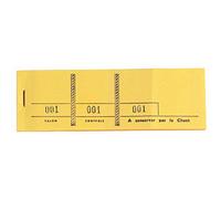 Exacompta - Réf. 96403E - Paquet de 10 blocs passe-partout pour manifestations, expositions, kermesses, loteries, tombolas - 100 feuillets détachables 3 coupons numérotés - Format 4,8 x 15 cm - Jaune