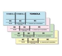 Exacompta - Réf. 96500E - Carton de 100 Blocs Tombola 3 Volets Dont 2 détachables 100 feuillets - pour vestiaires, tirages au Sort, fêtes, Salons - Format 4,8 x 15 cm - Couleurs Assorties
