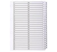 Exacompta Intercalaires Réf. MWD1-50Z – 50 onglets 1–50 plastifiés – A4 carte blanche 160g/m² FSC