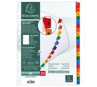 EXACOMPTA Répertoire en carton A-Z DIN A4 blanc 20 pièces