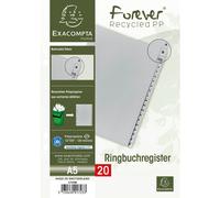EXACOMPTA Répertoire en plastique A-Z 2/3 DIN A4 20 pièces gris
