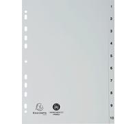 EXACOMPTA Répertoire en plastique chiffres DIN A4 10 pièces gris