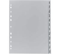 EXACOMPTA Répertoire en plastique mois DIN A4 12 pièces gris