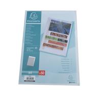 EXACOMPTA Sachet 50 pochettes coin polypropylène grainé 12/100e - A4 - Cristal