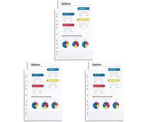 EXACOMPTA Sachet de 100 pochettes perforées A4 en polypropylène lisse 6/100e cristal (Lot de 3)