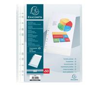Exacompta Pochettes perforées polypropylène grainé 5/100e A4 – Sachet de 50 Cristal