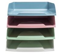 Exacompta Corbeilles à courrier Combo STYLI Autentik – Set de 4 A4+ 34,6×25,5×24,3 cm 4 couleurs
