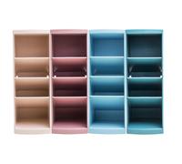 Exacompta Set de 4 tours de stockage Skandi de 4 compartiments - Couleurs assorties